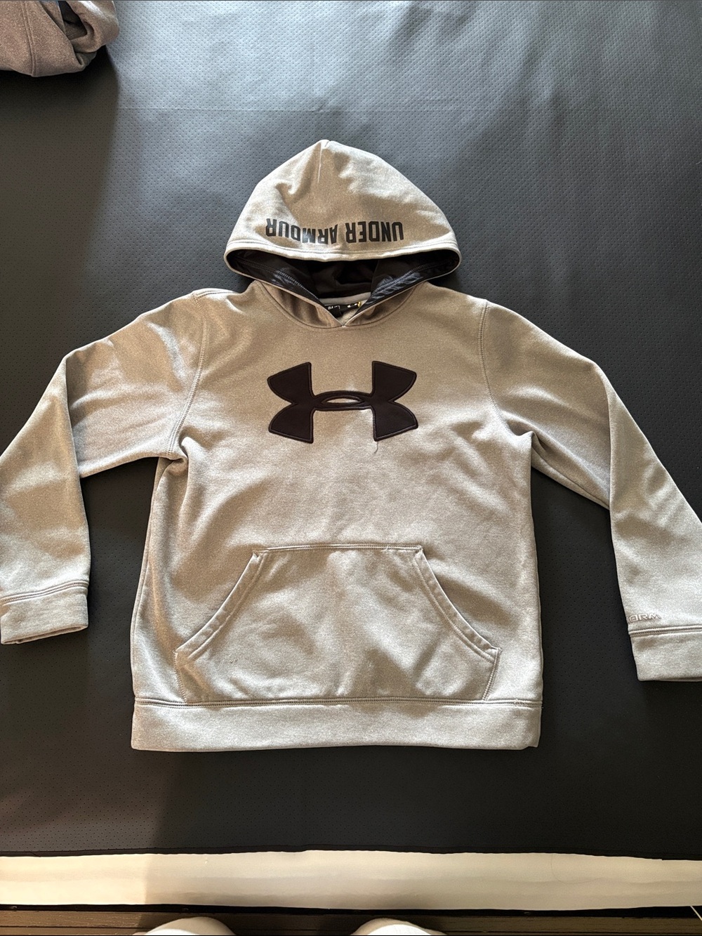 Under Armour Light Gray Hoodie with Black Logo